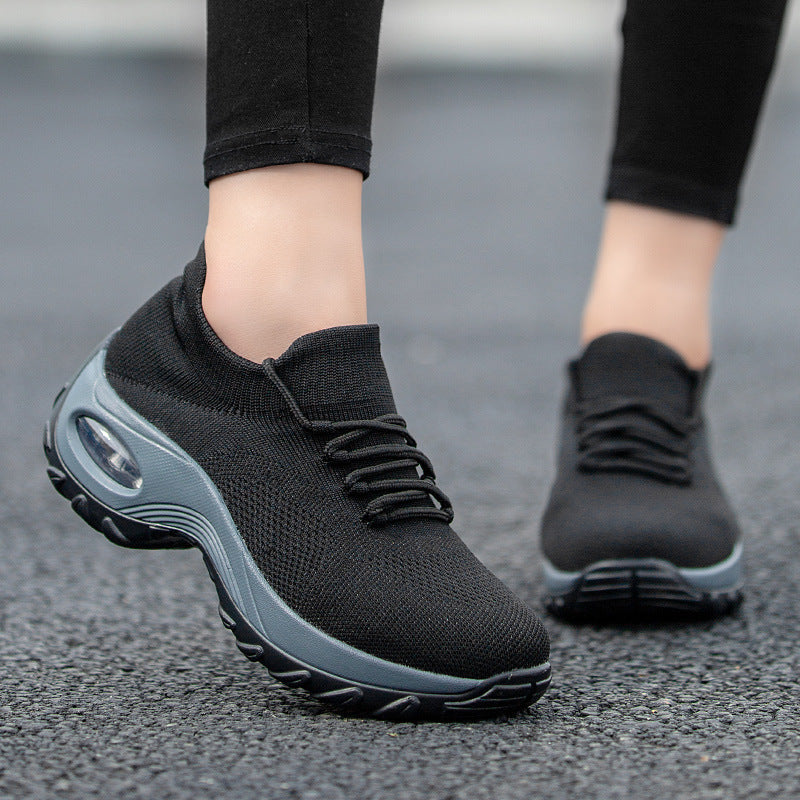 Amazon Cross-border Wish Plus Size Women&amp;amp;amp;amp;amp;amp;amp;#039;s Shoes New Sneakers Women&amp;amp;amp;amp;amp;amp;amp;#039;s Flying Woven Socks Shoes Rocking Shoes Casual Running Shoes