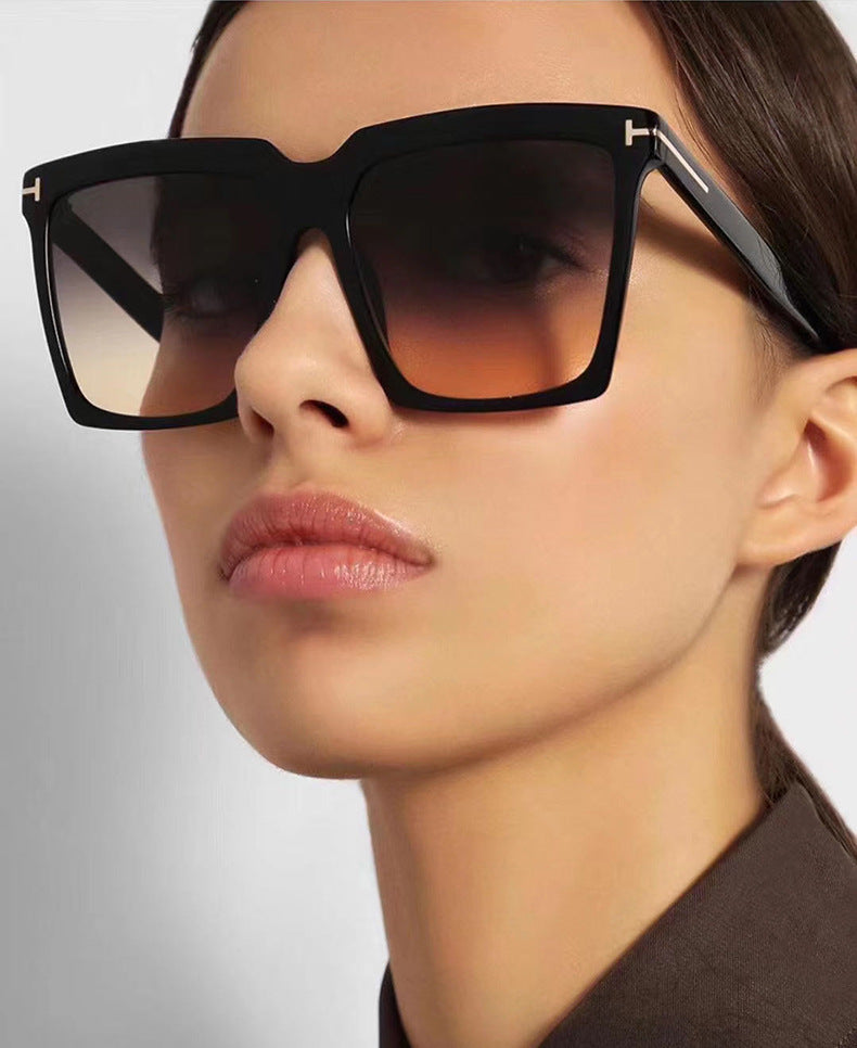 Square Frame Sunglasses Personalized Street Shooting Men And Ladies T-shaped Sunglasses
