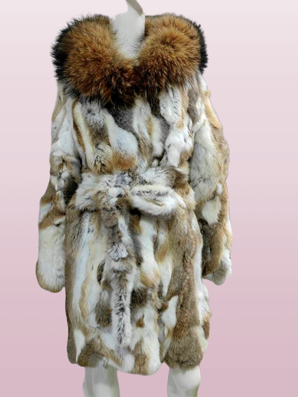 Luxury Real Rabbit Fur Coat