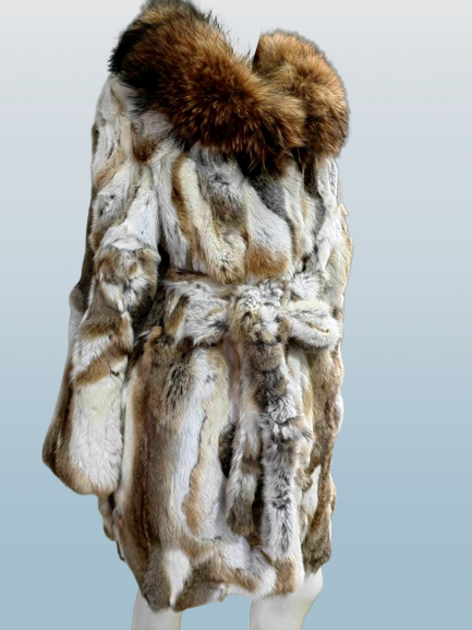 Luxury Real Rabbit Fur Coat
