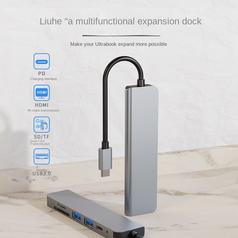 Cross-border Six-in-one Docking Station Usb C Hub3.0 Applicable To MacBook Notebook Type-c Docking Station