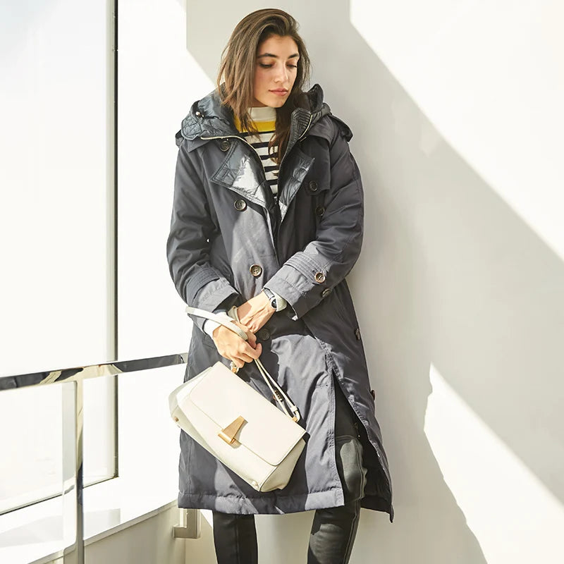 Chic Duck Down Trench Coat