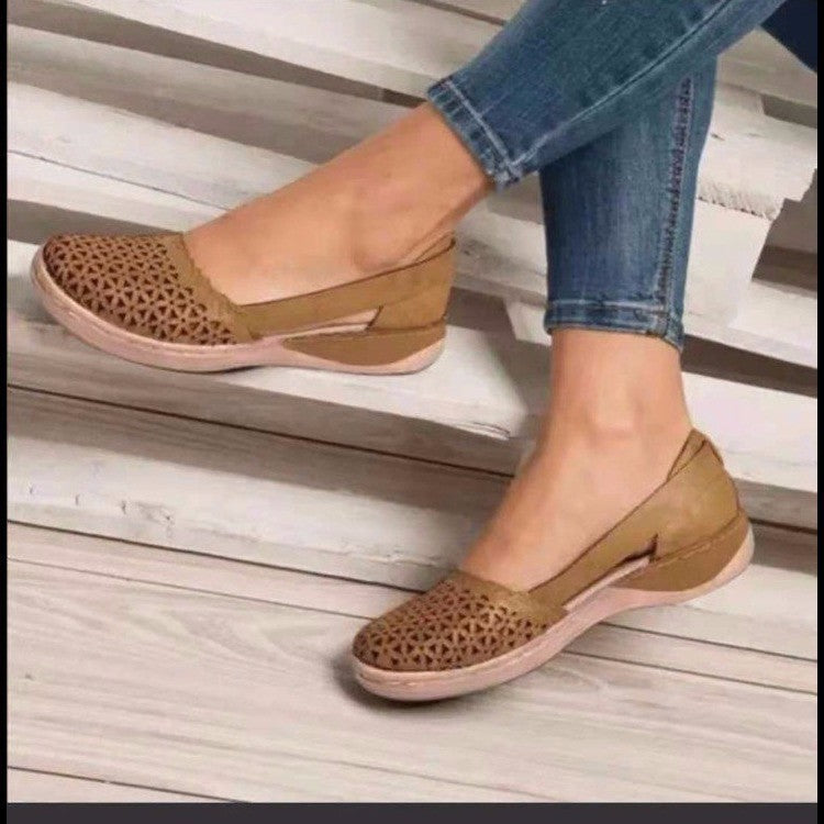 Women&#039;s Summer Fashion Sandals Women&#039;s Closed Toe Hollow Plus Size Flat Women&#039;s Shoes Thick Sole Single Shoes Breathable Women&#039;s Shoes