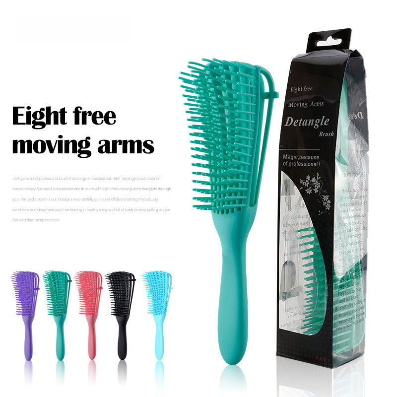 Women&#039;s Shampoo Straight Octopus Comb Hairdressing Big Bend Comb Straight Roll Shape Octopus Rib Comb