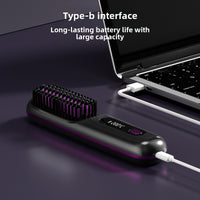 New LCD USB Charging Wireless Portable Curling Hair Straightening Comb Ceramic Heating Negative Ion Electronic Comb Hair Straightener