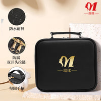 Cross-border Portable Cosmetic Bag With Mirror, LED Light, High-end Sense, Large Capacity, High Appearance, Ins Travel Portable Cosmetic Case