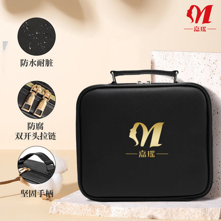 Cross-border Portable Cosmetic Bag With Mirror, LED Light, High-end Sense, Large Capacity, High Appearance, Ins Travel Portable Cosmetic Case