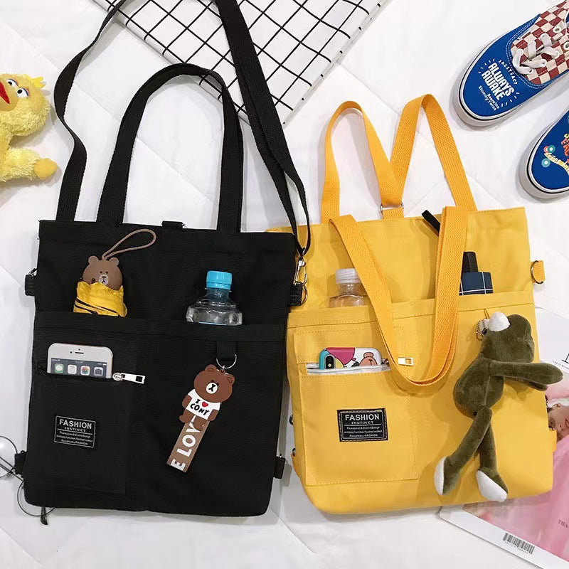 Canvas Bag Women&#039;s Crossbody Canvas Bag Niche Tote Bag Instagram Style Shoulder Bag All-match Student Tutorial Tote Bag