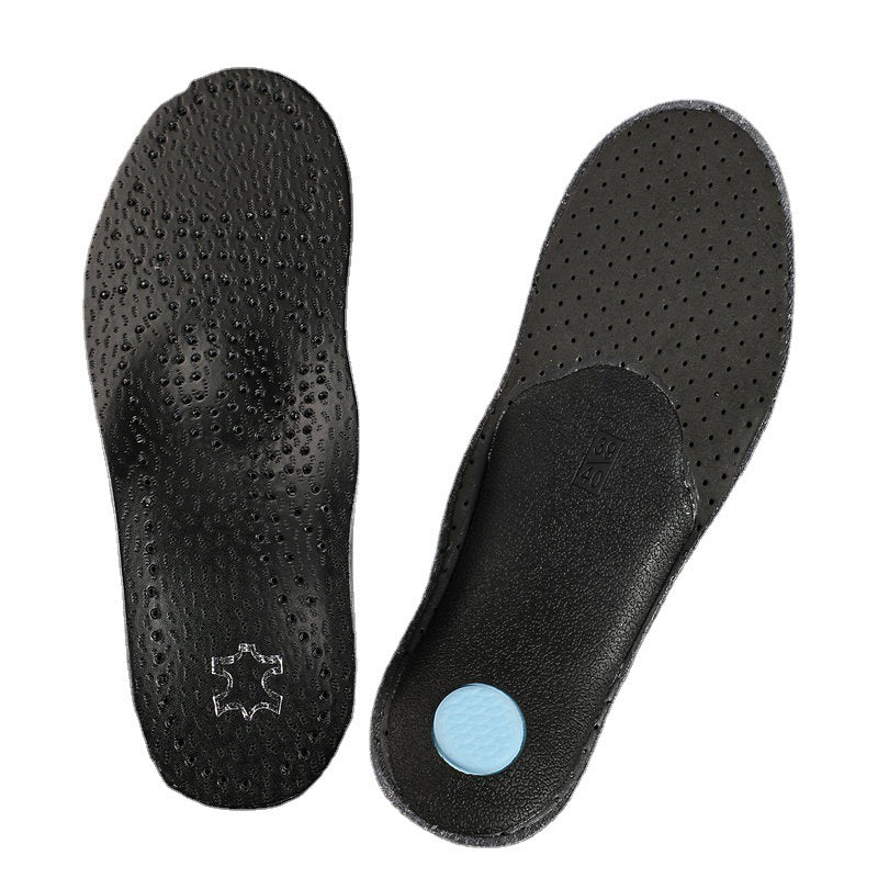 Leather Foot Arch Correction Insole Regenerated Leather EVApp Material Shock Absorption And Sweat Absorption Four Seasons Applicable Insole Factory Supply