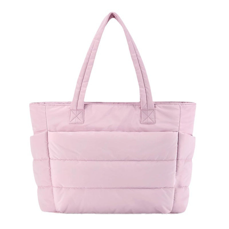 Explosive In Stock Women&#039;s Pleated Cotton Handbag Lightweight Fluffy Handbag Suitable For Travel Work Beach Gym