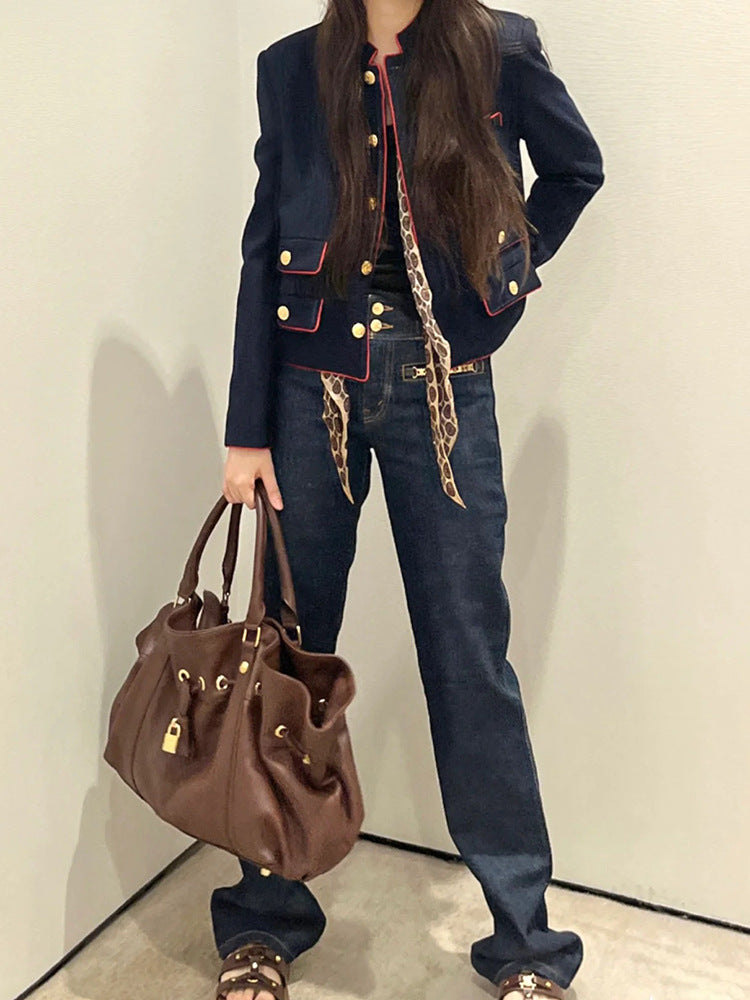 2023 Autumn And Winter New Style Retro Versatile Lock Buckle Belt Buckle Women&#039;s Bag Handheld Tote Bag Large Capacity Women&#039;s Bag New Trend