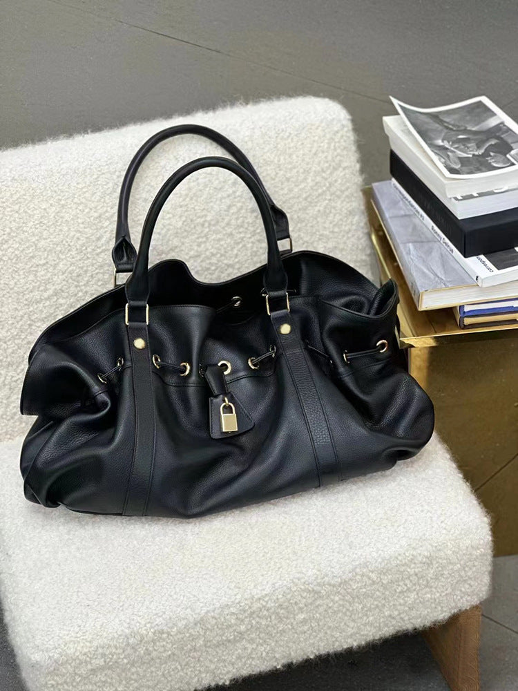 2023 Autumn And Winter New Style Retro Versatile Lock Buckle Belt Buckle Women&#039;s Bag Handheld Tote Bag Large Capacity Women&#039;s Bag New Trend
