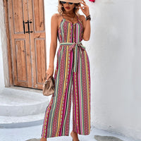Casual Striped Sling Jumpsuit