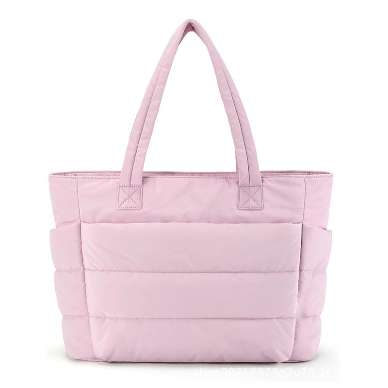 Explosive In Stock Women&#039;s Pleated Cotton Handbag Lightweight Fluffy Handbag Suitable For Travel Work Beach Gym