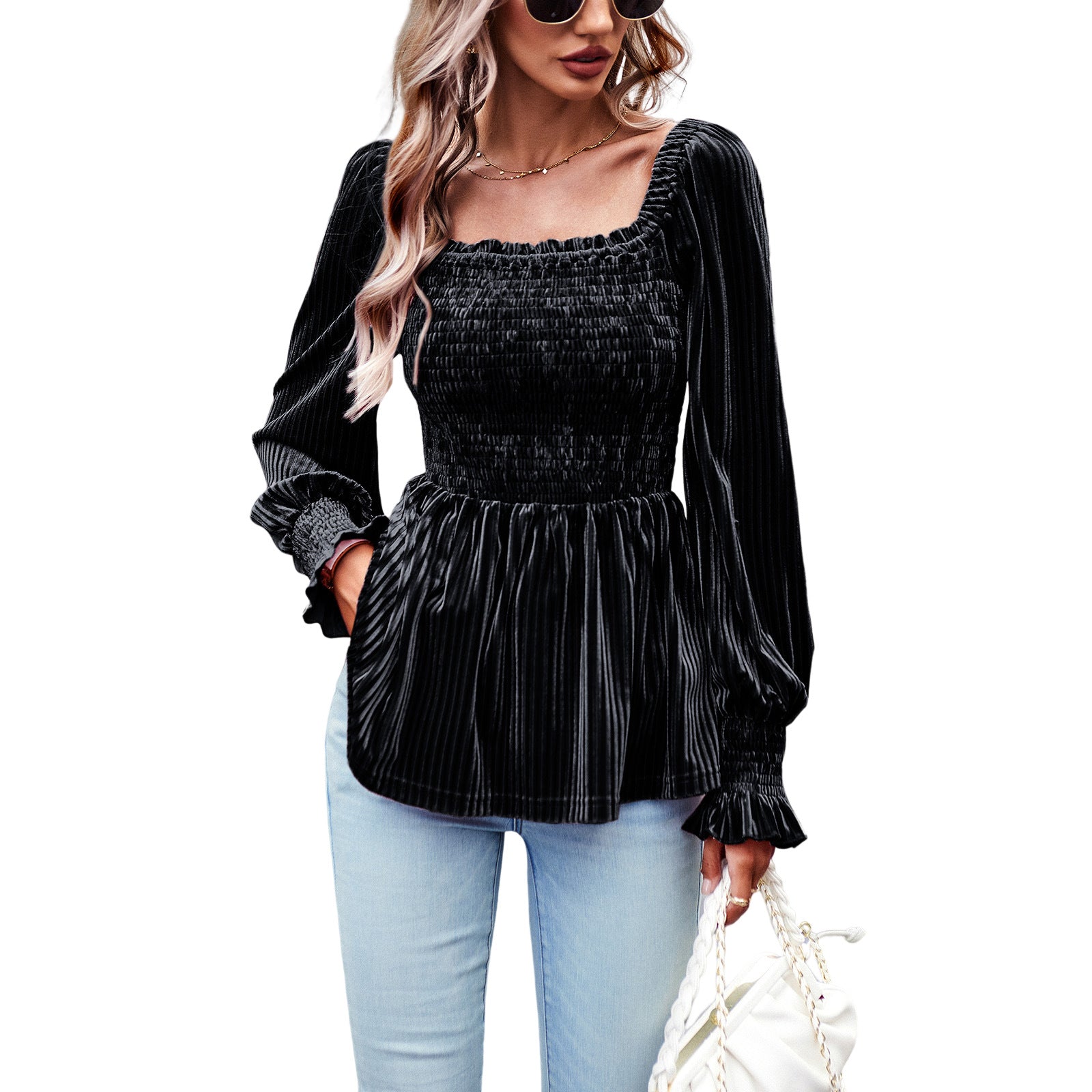 Elegant Velvet Blouse