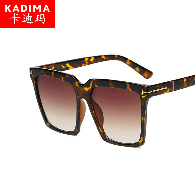 Square Frame Sunglasses Personalized Street Shooting Men And Ladies T-shaped Sunglasses