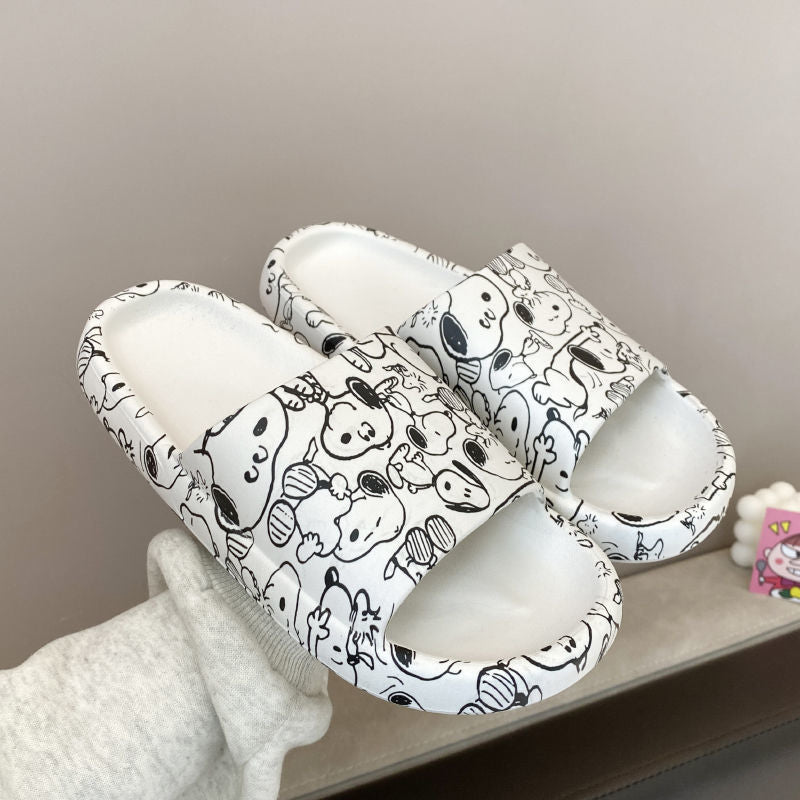 Women&#039;s Summer Anti-slip Thick-soled Animal League Couple Cute Cartoon Student Cartoon Flip-flops