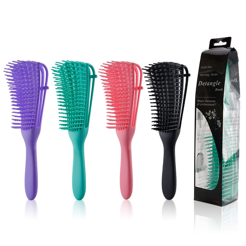 Women&#039;s Shampoo Straight Octopus Comb Hairdressing Big Bend Comb Straight Roll Shape Octopus Rib Comb