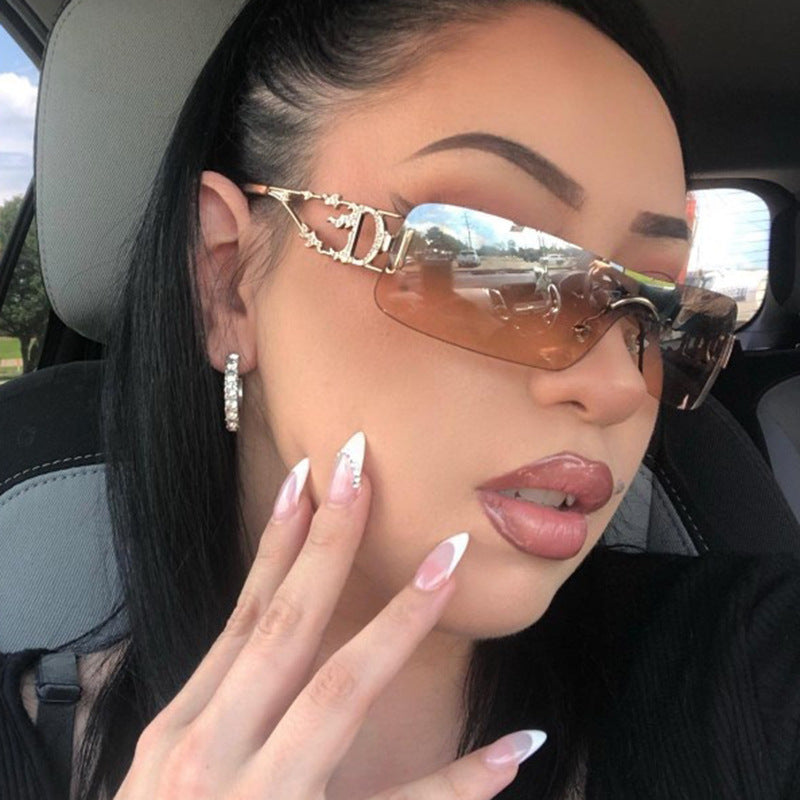 New Personality Trendy Sunglasses Conjoined Sunglasses Ladies