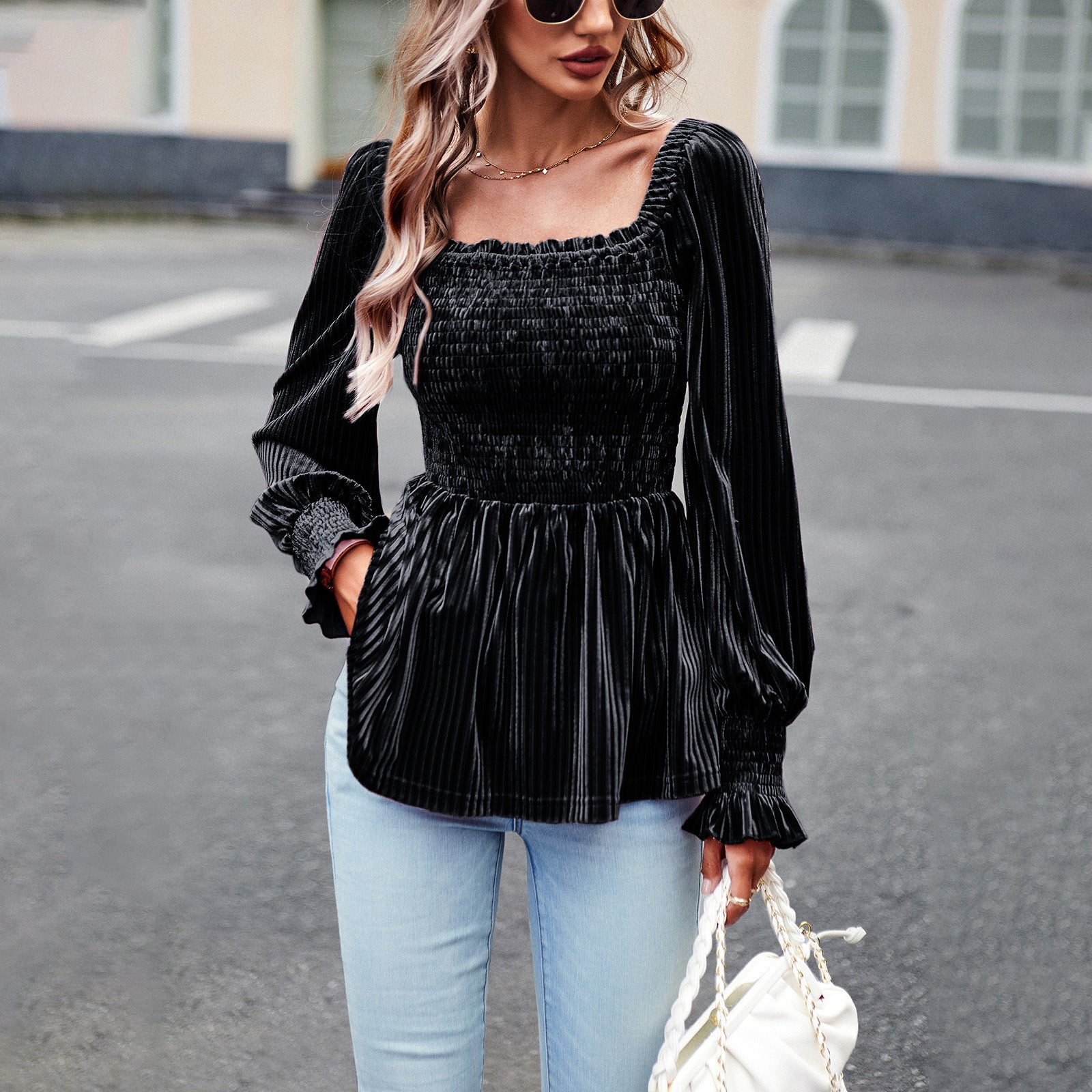 Elegant Velvet Blouse