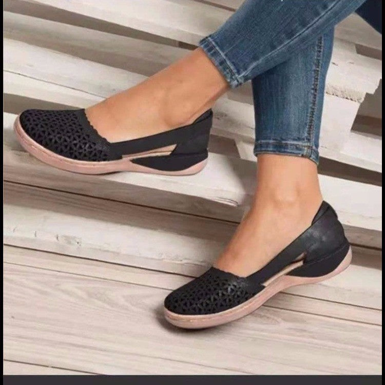 Women&#039;s Summer Fashion Sandals Women&#039;s Closed Toe Hollow Plus Size Flat Women&#039;s Shoes Thick Sole Single Shoes Breathable Women&#039;s Shoes