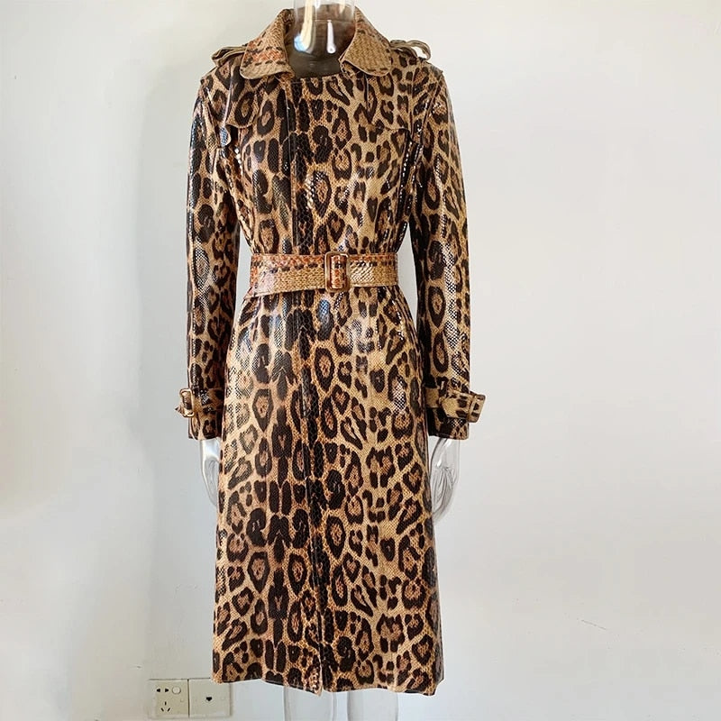 Luxury Leopard Pu Coat