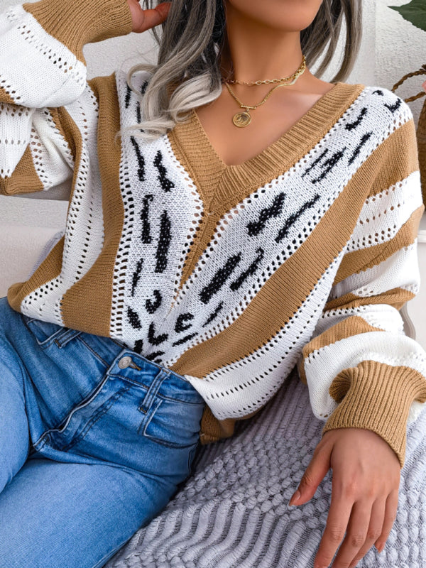 Contrast Knitted Sweater