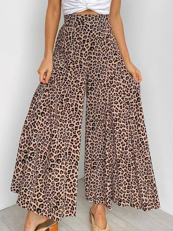 Løse bukser med leopardprint