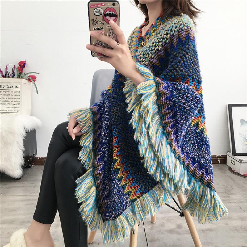Knitted Poncho Cape